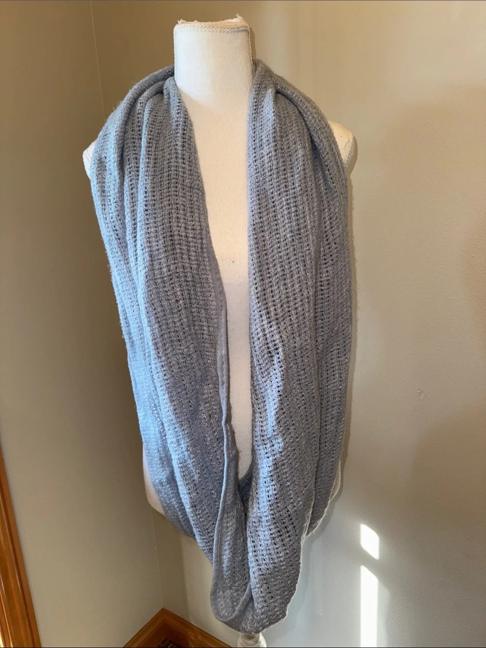 Light Blue Soft Knit Infinity Scarf - Women Accessories